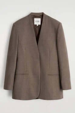 KRAGENLOSER BLAZER AUS WOLL-MIX