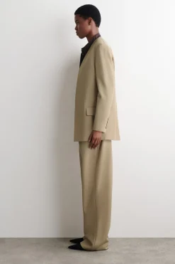 KRAGENLOSER BLAZER AUS WOLL-TWILL