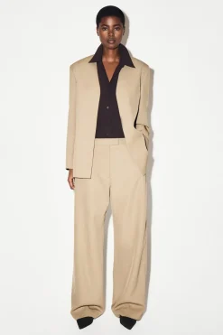 KRAGENLOSER BLAZER AUS WOLL-TWILL