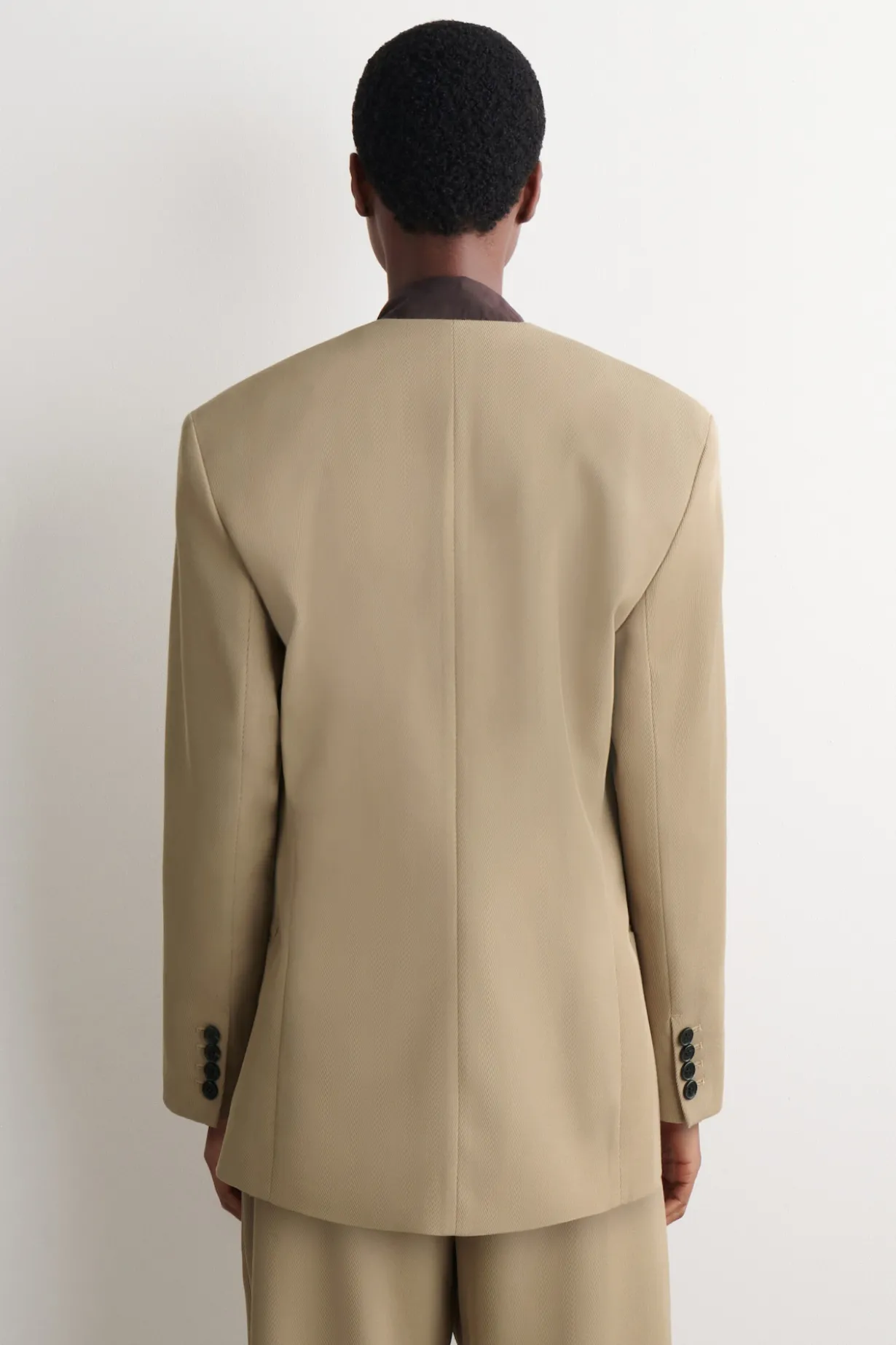 KRAGENLOSER BLAZER AUS WOLL-TWILL