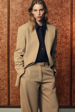 KRAGENLOSER BLAZER AUS WOLL-TWILL