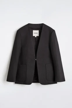 KRAGENLOSER WOLLBLAZER