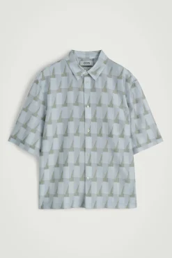 KURZARMHEMD MIT GEOMETRISCHEM PRINT