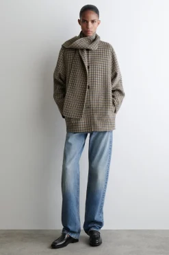 KURZJACKE AUS DOUBLEFACE-WOLLE MIT SCHAL