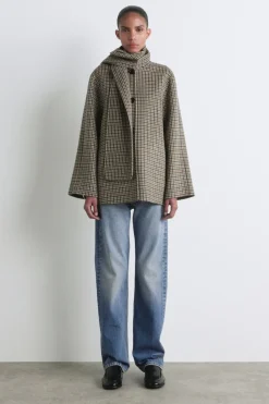 KURZJACKE AUS DOUBLEFACE-WOLLE MIT SCHAL