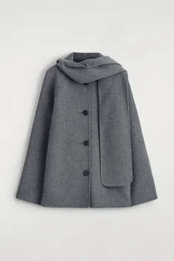 KURZJACKE AUS DOUBLEFACE-WOLLE MIT SCHAL