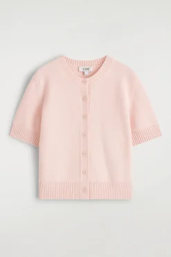 KURZÄRMLIGE STRICKJACKE AUS MERINOWOLLE