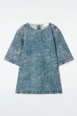 KURZÄRMLIGES OBERTEIL AUS GEWASCHENEM DENIM