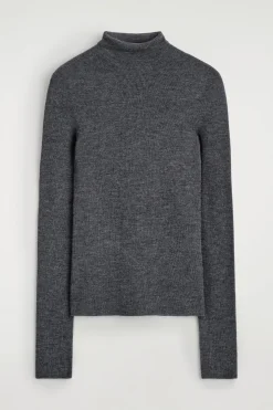 LANGARMSHIRT AUS MERINOWOLLE MIT HOHEM KRAGEN
