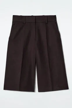 LANGE ELEGANTE SHORTS AUS LEINEN-MIX