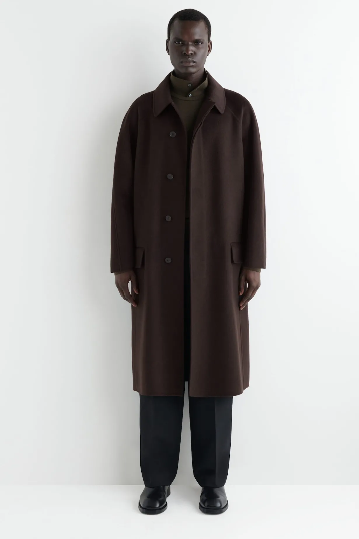 LANGER CAR COAT AUS DOUBLEFACE-WOLLE