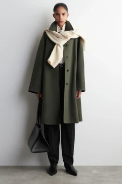 LANGER CAR COAT MIT WOLLEINSÄTZEN