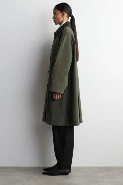 LANGER CAR COAT MIT WOLLEINSÄTZEN