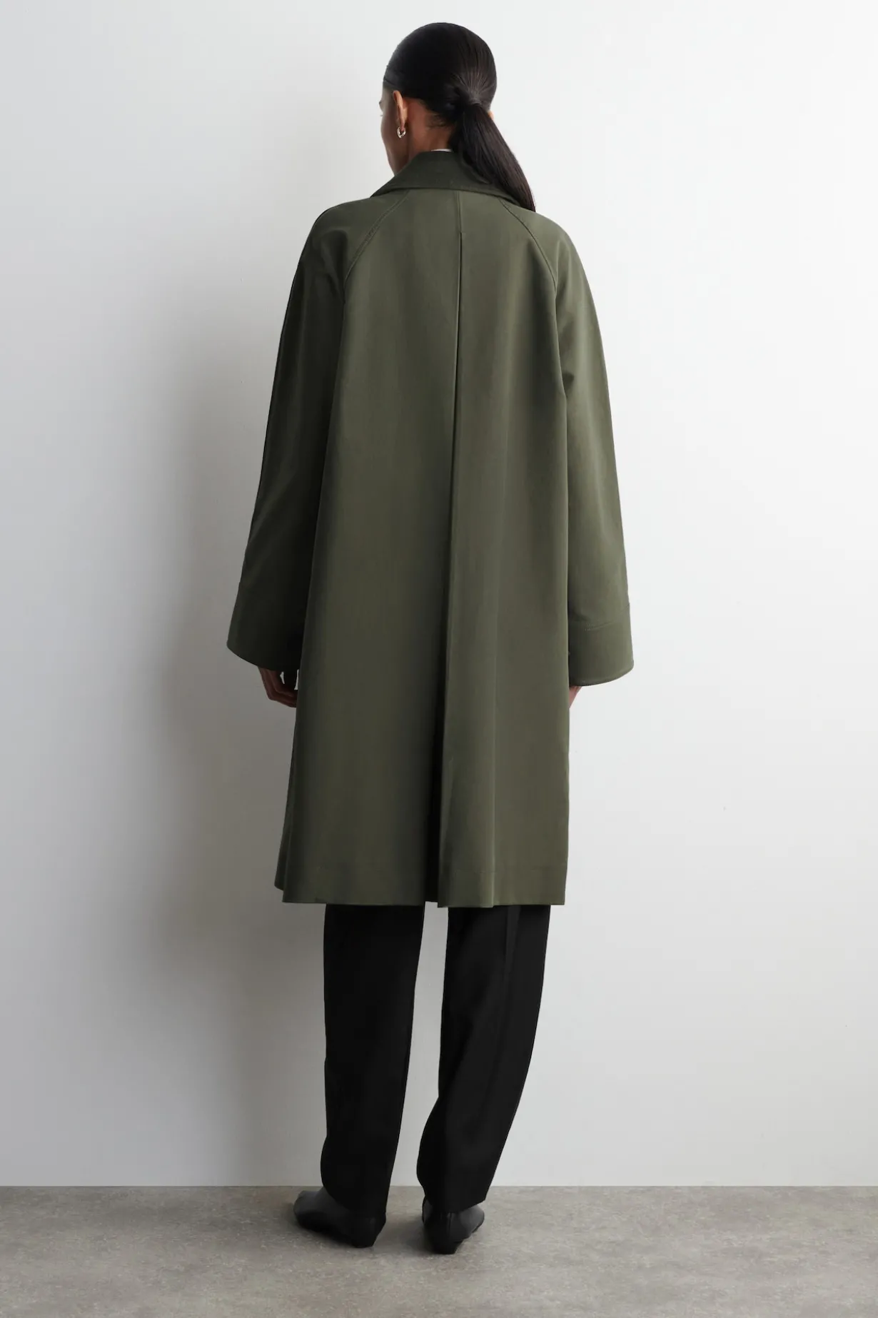 LANGER CAR COAT MIT WOLLEINSÄTZEN