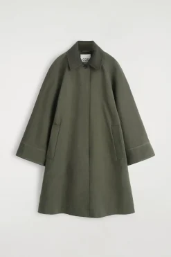 LANGER CAR COAT MIT WOLLEINSÄTZEN
