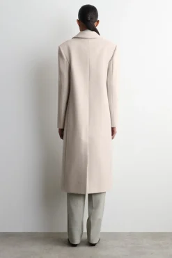 LANGER MANTEL AUS WOLL-TWILL