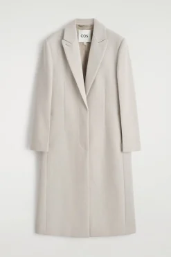 LANGER MANTEL AUS WOLL-TWILL