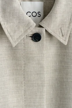 LANGER TRENCHCOAT AUS LEINEN UND WOLLE