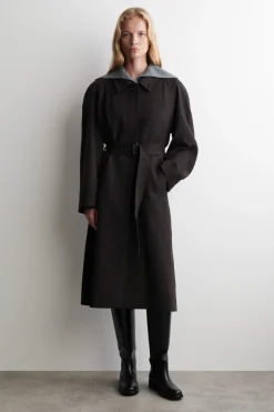LANGER TRENCHCOAT AUS WOLL-MIX