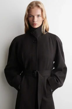 LANGER TRENCHCOAT AUS WOLL-MIX