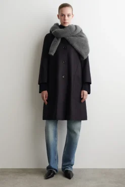 LANGER, VOLUMINÖSER CAR COAT AUS WOLLE