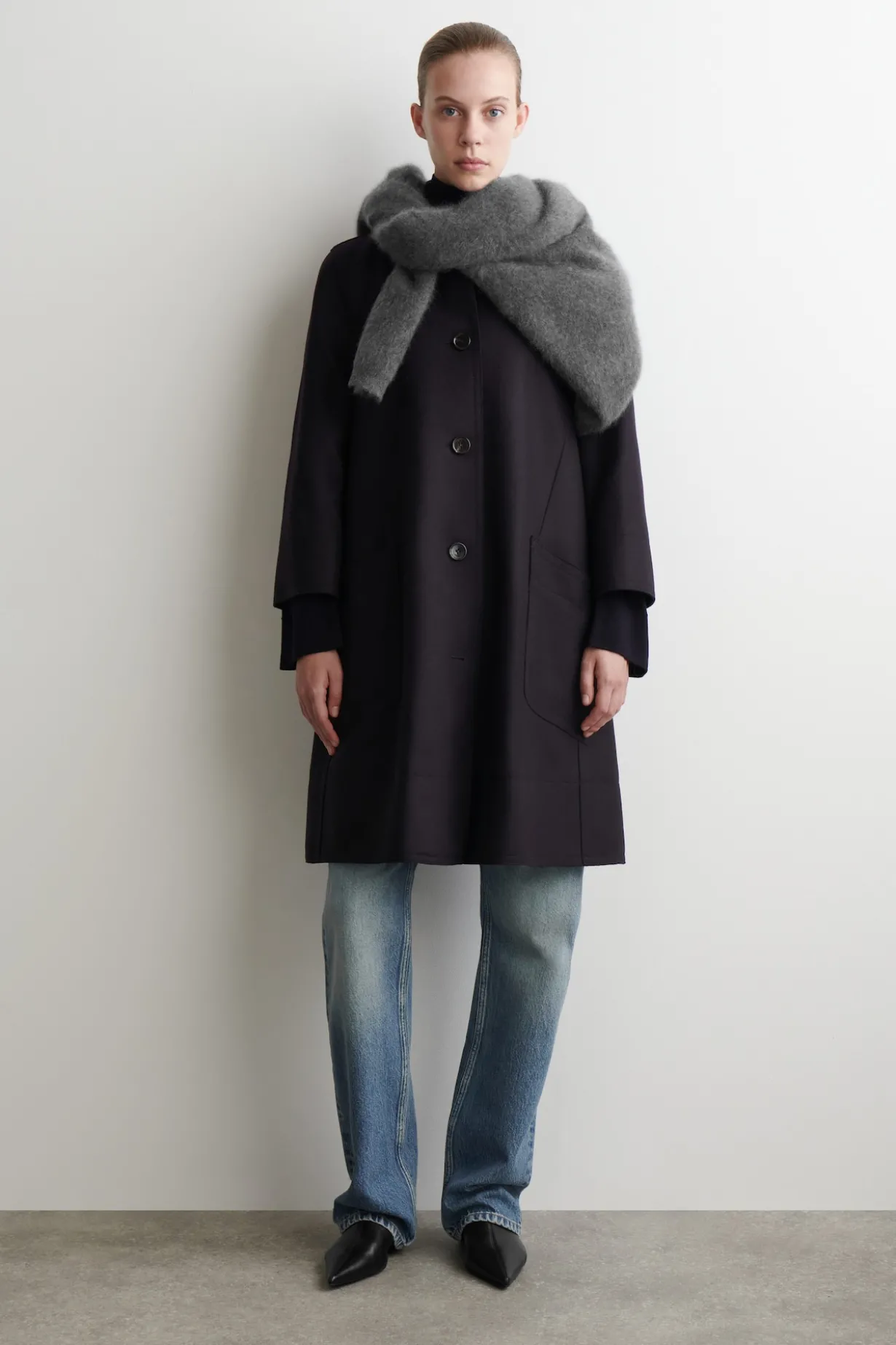 LANGER, VOLUMINÖSER CAR COAT AUS WOLLE
