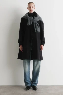 LANGER, VOLUMINÖSER CAR COAT AUS WOLLE