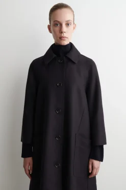 LANGER, VOLUMINÖSER CAR COAT AUS WOLLE