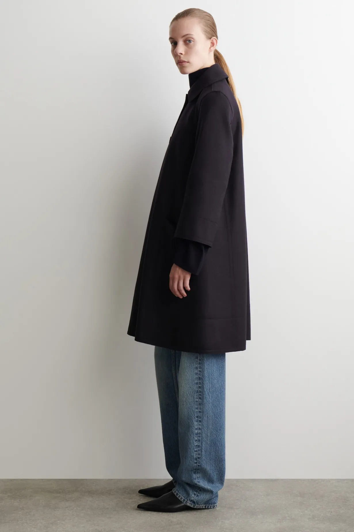 LANGER, VOLUMINÖSER CAR COAT AUS WOLLE