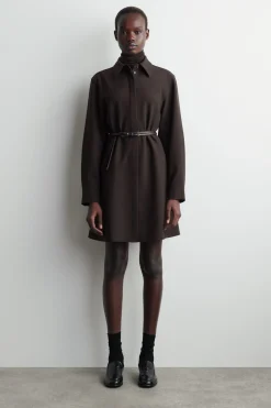 LANGÄRMLIGES HEMDKLEID IN MINILÄNGE