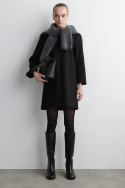 LANGÄRMLIGES MINIKLEID AUS WOLLE