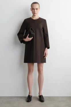 LANGÄRMLIGES MINIKLEID AUS WOLLE