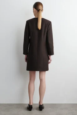LANGÄRMLIGES MINIKLEID AUS WOLLE