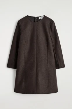 LANGÄRMLIGES MINIKLEID AUS WOLLE