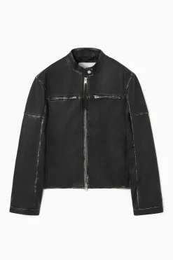 LEDERJACKE IM MOTOCROSS-STIL