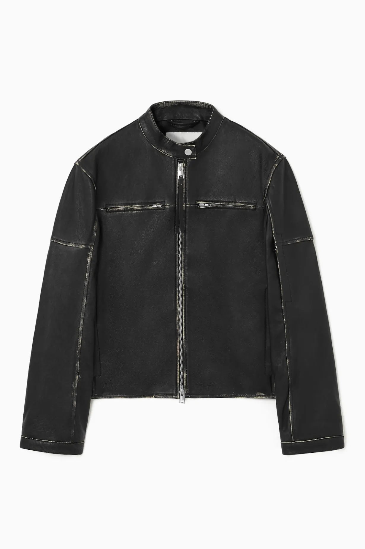 LEDERJACKE IM MOTOCROSS-STIL