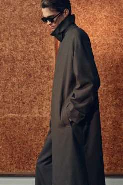 LEICHTER BAUMWOLL-TRENCHCOAT MIT FISCHGRÄTMUSTER