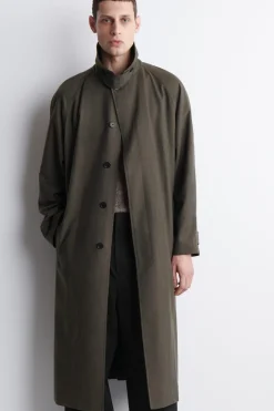 LEICHTER BAUMWOLL-TRENCHCOAT MIT FISCHGRÄTMUSTER