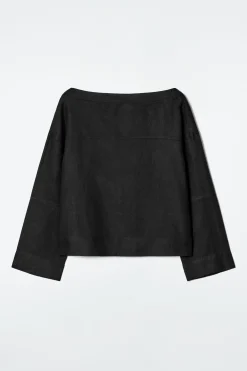 LEINENBLUSE MIT BINDEDETAIL