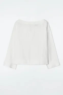 LEINENBLUSE MIT BINDEDETAIL