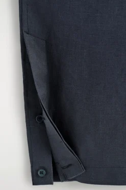 LEINENHOSE MIT BARREL-BEIN UND ELASTISCHEM BUND