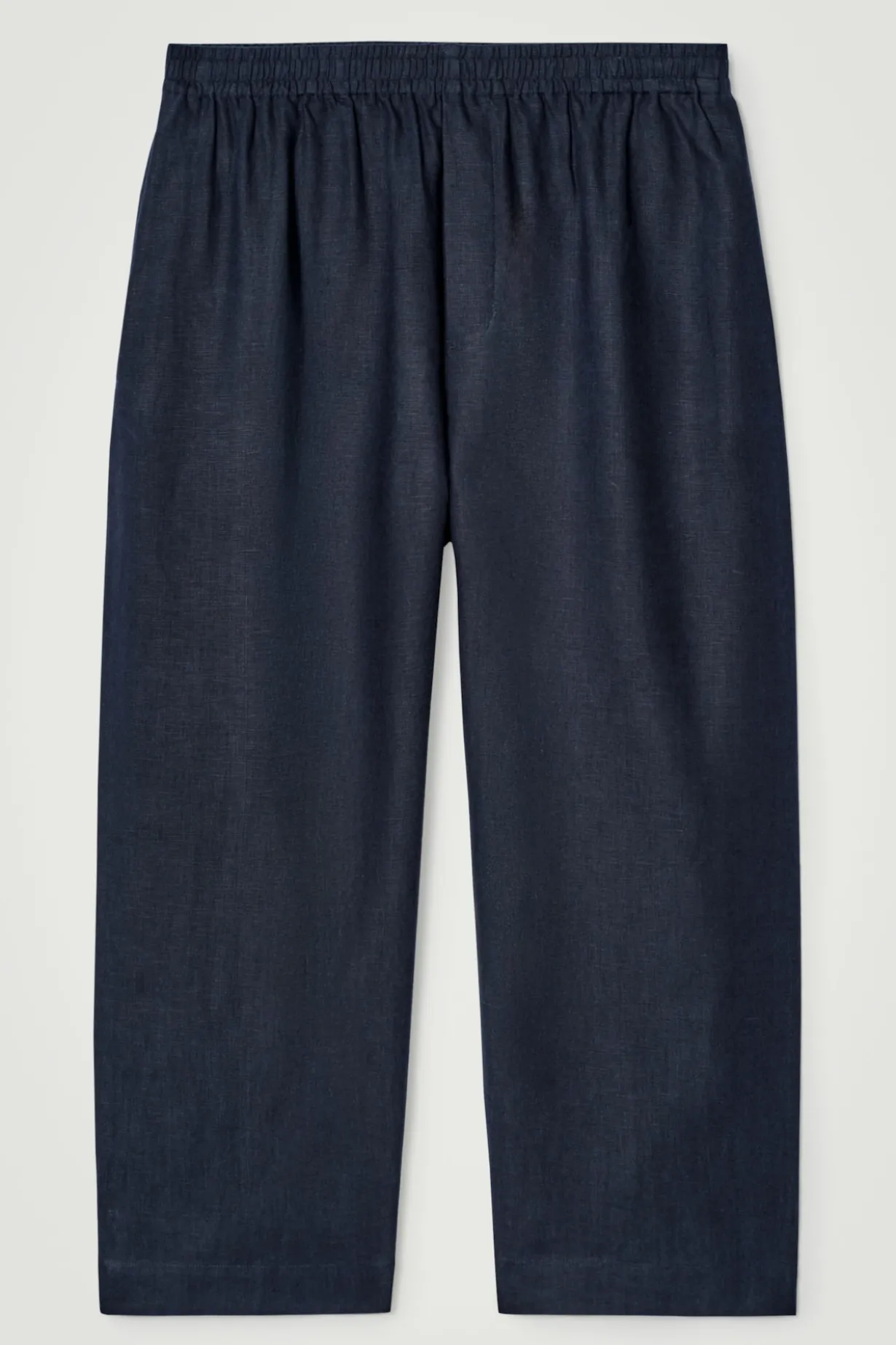 LEINENHOSE MIT WEITEM BEIN UND ELASTISCHEM BUND