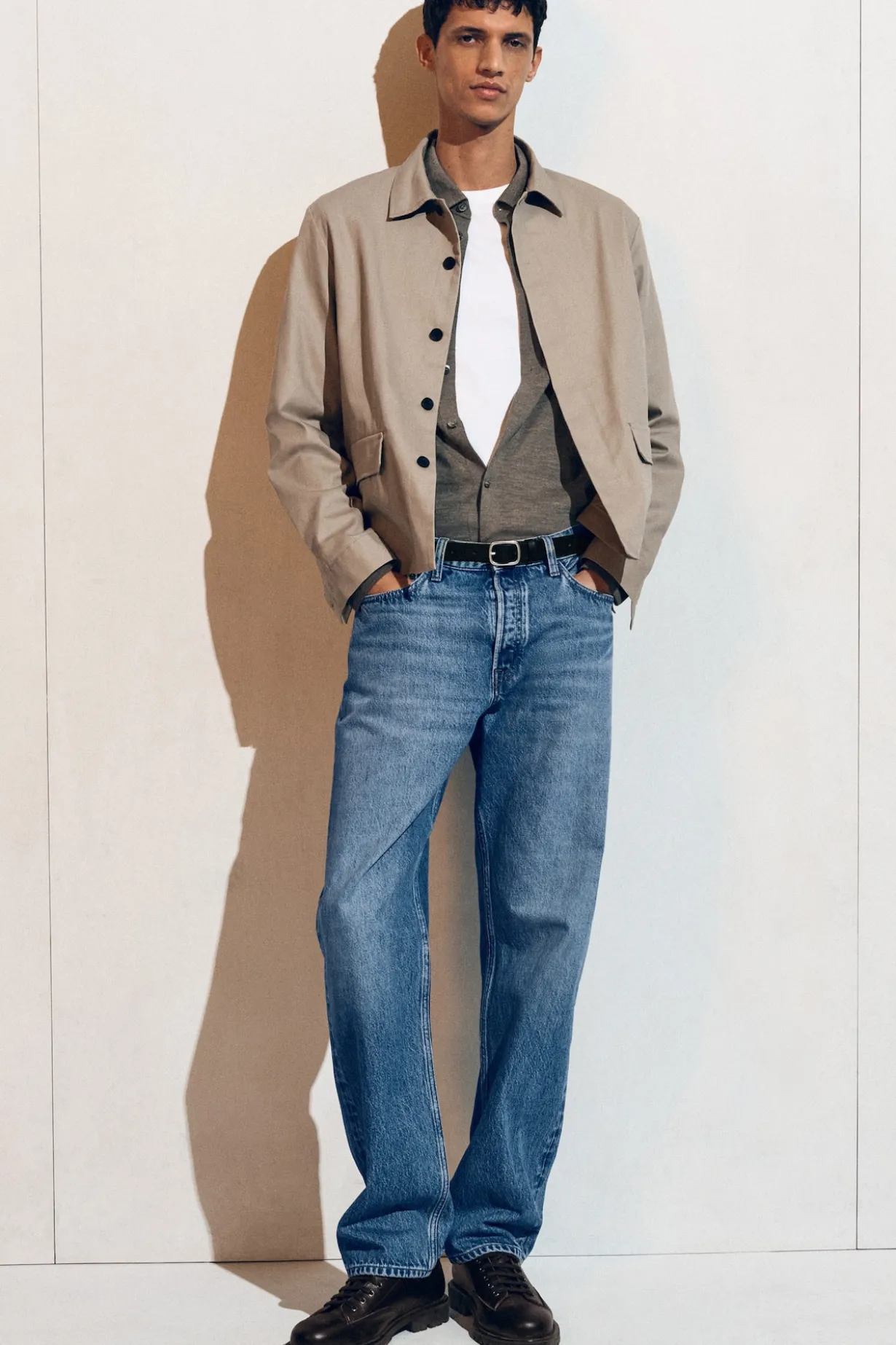 LOCKERE HEMDJACKE AUS BAUMWOLL-LEINEN-MIX
