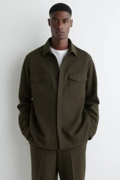 LOCKERE HEMDJACKE AUS GEKOCHTER WOLLE