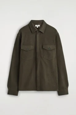 LOCKERE HEMDJACKE AUS GEKOCHTER WOLLE