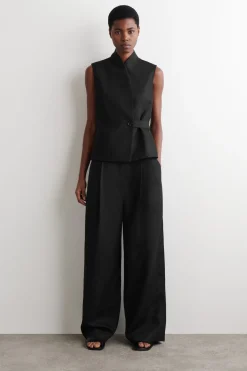 LOCKERE HOSE AUS LEINEN-MIX MIT WEITEM BEIN