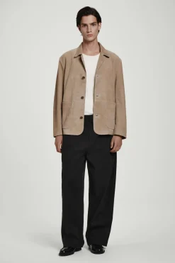LOCKERE JACKE AUS VELOURSLEDER