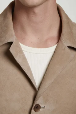 LOCKERE JACKE AUS VELOURSLEDER