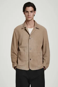 LOCKERE JACKE AUS VELOURSLEDER
