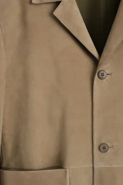 LOCKERE JACKE AUS VELOURSLEDER